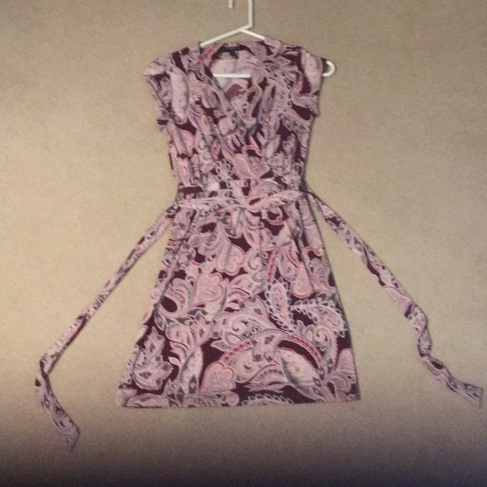 Banana Republic red printed dress with bow back
